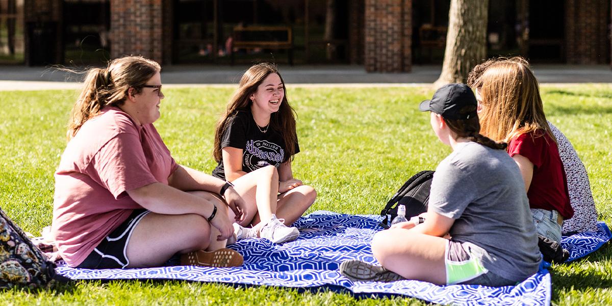 students enjoying activities on campus